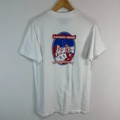 Feathered Friends フェザードフレンズ Tシャツ 半袖 クルーネック ロゴプリント バックプリント ホワイト メンズ Mサイズ 古着 ストリート アウトドアのサムネイル