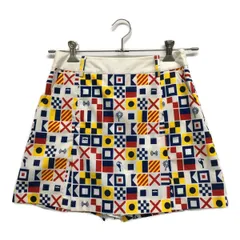 中古 レディース キャロウェイ Callaway スカート M 白系 総柄 一体型インナーパンツ付き