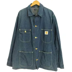 カーハート Carhartt 80s-90s USA製 星型ロゴ 濃紺 Michigan Chore Coat ミシガンチョアコート デニムカバーオール メンズ 表記無 
