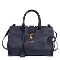 YVES SAINT LAURENT イヴサンローラン スモール モノグラム カバ 黒 カーフスキンレザー A