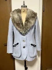 フェイクファー襟付き　ジャケットコート