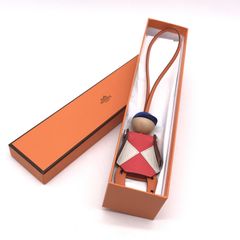 HERMES ジョッキー チャーム B刻 ローズテキサス /マッシュルーム シェーブル レディース チャーム