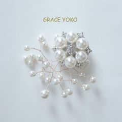 No.105 ふんわりかすみ草ブローチ　コサージュ　卒業式入学式結婚式　永遠の愛