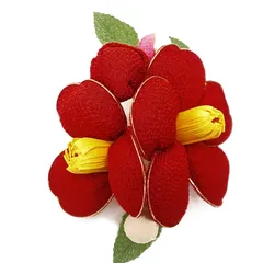 髪飾り 成人式 振袖 袴 赤 黄色 椿 大人 浴衣 かんざし 簪 卒業式 フォーマル 結婚式 花飾り つまみ細工 リボン ちりめん ブライダル W 髪飾り 1141 赤 m871　WSi