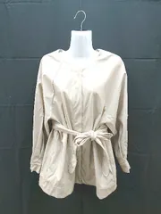 ◇ mystic ミスティック フェイクレザー シンプル ノーカラー 長袖 ジャケット サイズF アイボリー レディース E  【1303290001290】