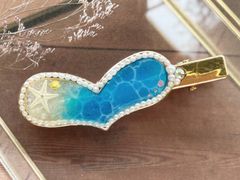 レジン♡ヘアクリップ♡海のハートクリップ♡