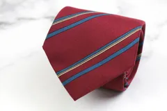 シャルル・ジョルダン ブランド ネクタイ ストライプ柄 シルク イタリア製 メンズ ブラウン CHARLES JOURDAN 【中古】