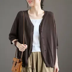 カーディガン レディース 七分袖 トップス UVカット 紫外線対策 冷房対策 空調服 大人 着痩せ 透かし 無地 薄手 夏 肌触り 通気性 柔らかい 通勤 通学 冷え防止 冷房 カジュアル シンプル 夏服chaoliu166