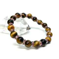 タイガーアイ パワーストーン ブレスレット  8mm （ピンク）メンズ・レディース　男性・女性　数珠ブレス　開運  [5] 天然石