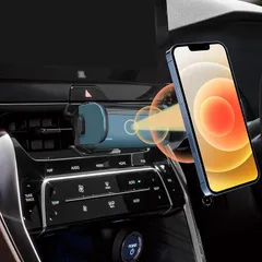 LUWU トヨタ ハリアー 2020+ アクセサリー スマホホルダー スマホスタンド 車載ホルダー カーマウント 携帯電話マウント 電動型 安定 360度回転 片手操作 ハリアー専用 SGS品質認証 1