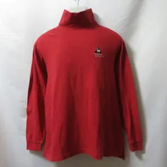 古着 メンズLL le coq sportif/ルコックスポルティフ ゴルフウェア モックネックシャツ 長袖 レッド QG1117