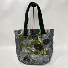 ★M3 MARNI マルニ ハンドバッグ トートバッグ キャンバス 外側収納・内側チャック収納あり グレー系 留め具ボタン バッグ