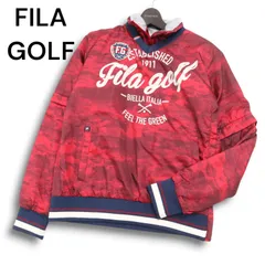 FILA GOLF フィラ ゴルフ 秋冬 3WAY★ ロゴ カモフラ 迷彩柄 中綿 ウィンドブレーカー プルオーバー トレーナー Sz.M メンズ