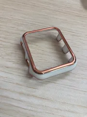 ホワイト アップルウォッチ カバー ケース AppleWatch レディース かわいい おしゃれ 側面 保護枠 保護ケース 40mm 41mm 42mm 44mm 45mm シリーズ se 9/8/7/6/5/4 対応