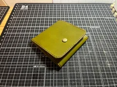 シンプル　コインケース　栃木レザー　オリーブ　BOX型