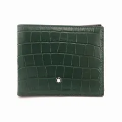 美品☆【モンブラン】クロコ　型押し　二つ折り財布　箱付き　モカ 中古・古着通販】MONTBLANC (モンブラン) クロコ型押し2つ折り