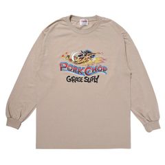 ☆新品未使用☆定価9,900円  PORKCHOP GARAGE SUPPLY WILD PORK L/S TEE メンズ　レディース　 おしゃれ　シャツ　tシャツ　半袖シャツ　ブランド シンプル　無地  sand 茶色　木村拓也　キムタク　SMAP 芸能人