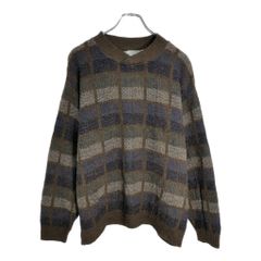 ニット L ブラウン ヴィンテージ 厚手 毛 カジュアル BROLIO 秋 冬 