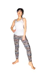 [ドナリー] レギンス スパッツ レギパン 柄物 エスニック デザイン プリント カラー レディース (ダマスク柄) [ダマスク柄] [Free Size]