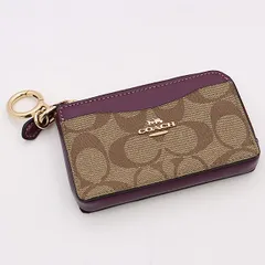 コーチ シグネチャー パープル キーリング付 レディースコインケース 2000000 NSK INU