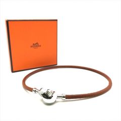良品 HERMES エルメス レザー ランスロット チョーカー ブレスレット アクセサリー レディース  箱付き a9528