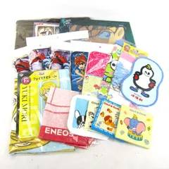 ハンカチ・ハンドタオル等 16点セット 未使用 キャラクター ディズニー他 まとめて 大量 小物 キッズ レディース 【中古】