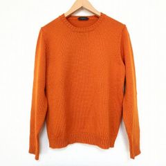 MORGANO☆新品モルガーノ ミドルゲージコットン丸首ニット48 オレンジ 