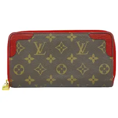 ルイヴィトン 長財布 ジッピーウォレット モノグラム レティーロ ブラウン 赤 ルイヴィトンLouis Vuitton レティーロ モノグラムジッピー