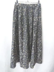 ◇ Sonny Label サニーレーベル 総柄 ロング丈 フレア スカート サイズ36 ネイビー ベージュ レディース E  【1406050065065】