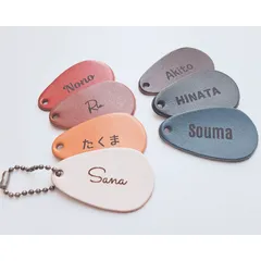 栃木レザー＊レーザー刻印 ドロップ レザー キーホルダー　革　席札　プチギフト　ギフト　ネームタグ　名入れ