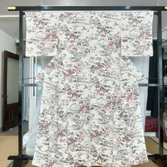 正絹　小紋　紅型風　身丈１６７㎝　裄６９㎝　Kー４９６