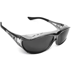 [TINHAO] 偏光 オーバーグラス オーバーサングラス 偏光サングラス メガネの上からかけられるオーバーグラス レンズ曲がる 偏光グラス UVカット 紫外線カット 反射・眩しい光防止 ドライブ ゴルフ 釣り アウトドア スポーツ偏光サングラス 0