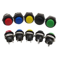 新品 YFFSFDC プッシュボタンスイッチSPST瞬間 押しボタン スイッチ６A/１２５V 車や小型家電などに汎用スイッチ5色10個セット