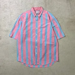 90年代 OLD GAP オールドギャップ 半袖ストライプシャツ メンズL相当 【SS2506】