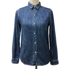 スピック&スパン Spick&Span BLUE シャツ ブラウス スタンダード デニム インディゴ 長袖 36 青 紺 ブルー ネイビー