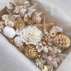 ドライフラワー ドライ ナッツ 木の実 詰め合わせ セットˎˊ˗ ホワイト　ナチュラルミックス  紫陽花　　No.76