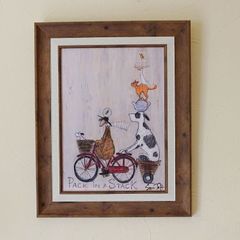 サム トフト パック イン スタック Gel加工 絵画 インテリア 自転車 犬 猫 額入り サムトフト ブレーメン
