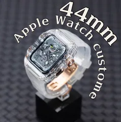 ローズゴールド　アップルウォッチバンド ラバーベルト カバー Apple Watch ケース 44mm スポーツ