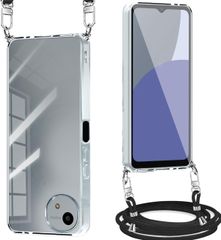 【数量限定】ワイヤレス充電対応 かわいい 人気 首かけ カバー Wish4 肩掛け Wish4 アクオス TPU 耐衝撃 薄型 スマホケース SH-52E 軽量 4 Wish ストラップ付き Aquos ショルダー 取り外し可能 クリア ケース 長さ調整可能（