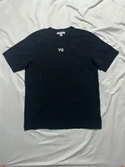 Y ー 3 ショートスリーブ センター フロント ロゴ Tシャツ 黒 M