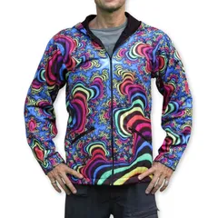 スペーストライブSPACETRIBE　サイケデリックデザイン長袖ショートパーカー スペーストライブSPACETRIBE サイケデリックデザイン長袖