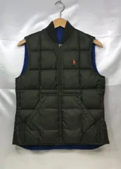 ラルフローレン　正規品　ダウンベスト　コーデュロイ　ブルー　美品 RALPH LAUREN ラルフローレン フード付き ダウン ベスト