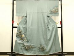 平和屋着物■訪問着　風景樹林文　暈し染め　金彩　さが美扱い　正絹　逸品　未使用　AAAS2826ay
