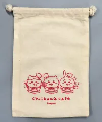 【中古】バッグ ちいかわ＆ハチワレ＆うさぎ 巾着 「ちいかわ なんかちいさくてかわいいやつ ちいかわカフェ」