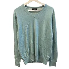 バナナリパブリック BANANA REPUBLIC タグ付き ニット カットソー 長袖 シルク カシミヤ混 Vネック 無地 薄手 Lサイズ 水色 ライトブルー