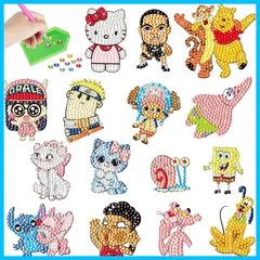 【数量限定】(アニメシリーズダイヤモンドアートステッカータイプB) DIY子供用ダイヤモンドペインティングステッカーセット楽しいDIYダイヤモンドアートステッカー子供用アートステッカーDIYクリエイティブダイヤモンドステッカー子供大人初心者への絶妙なギフト 5