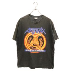 VINTAGE (ヴィンテージ) ANTHRAX State of Euphoria アンスラックス プリント 半袖カットソー クルーネックTシャツ ブラック Hanesタグ