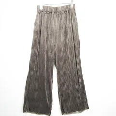 アースミュージック&エコロジー EARTH MUSIC & ECOLOGY ベロア プリーツ ワイド パンツ F モカ kz10114