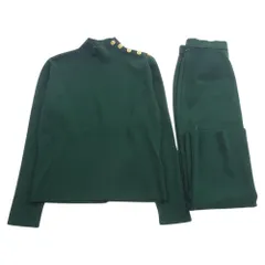 Christian Dior クリスチャンディオール セットアップ ショルダーボタン ハイネック ニット スカート セットアップ グリーン グリーン系【中古】のサムネイル