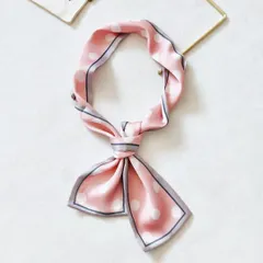 さくら水玉×ピンク 細スカーフ ツイリー バンドー ヘアアレンジ バッグチャーム 首元アクセント 春コーデ お花見 母の日 ギフト プレゼント やわらか素材 送料無料 即購入OK 送料無料 即購入OK 最短当日〜翌日発送